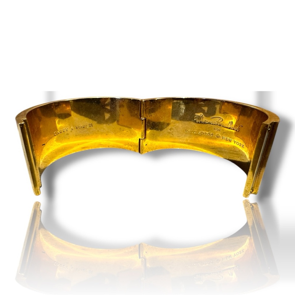 Kate Spade x Florence Broadhurst Enamel “Carry The Torch” hinged idiom bangle - Picture 6 of 7